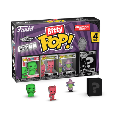 Bitty Pop! The Nightmare Before Christmas 4-Pack Oogie Boogie, Lock, Shock, and Mystery