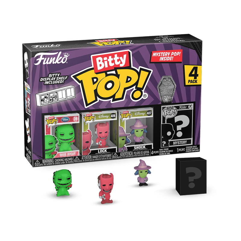 Bitty Pop! The Nightmare Before Christmas 4-Pack Oogie Boogie, Lock, Shock, and Mystery