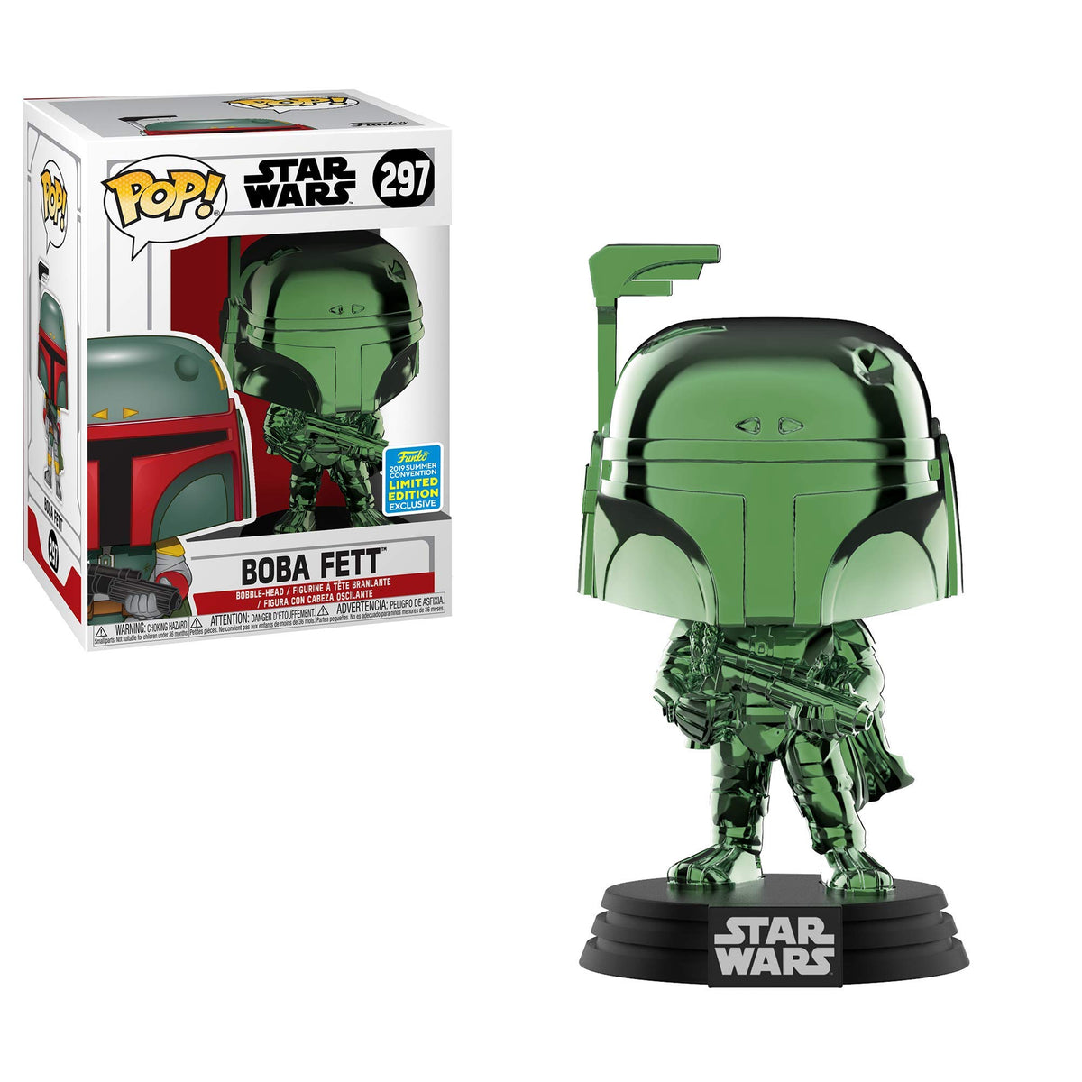 Funko Pop! Star Wars: Boba Fett (Green Chrome) #297 (2019 Summer Convention Exclusive)