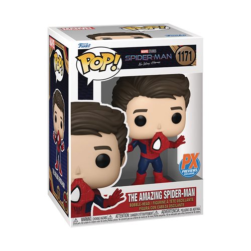 Funko Pop! Marvel: Amazing Spider-Man Unmasked #1171 — PREVIEWS Exclusive — packaging stock image