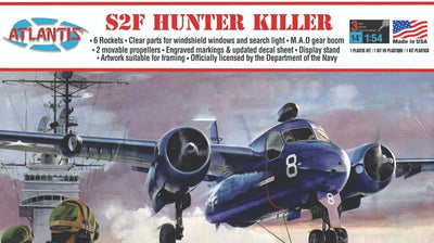 Atlantis 145 1/54 S2F Hunter Killer US Navy Plastic Model Kit, Skill Level 2