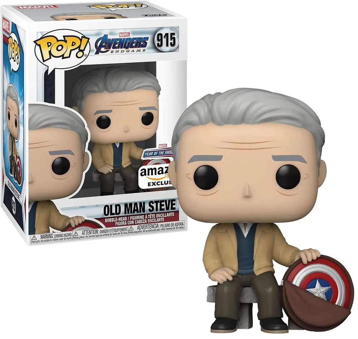 Funko Pop! Marvel Avengers Endgame Old Man Steve #915 Amazon exclusive in box