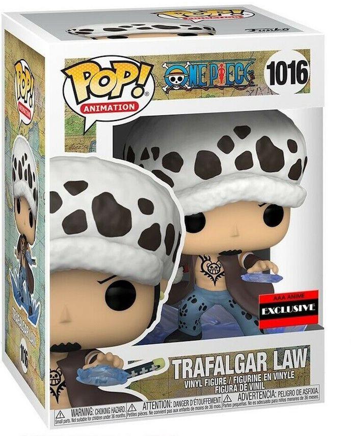 Funko Pop Animation One Piece Trafalgar Law number 1016 in window box with AAA Anime Exclusive sticker