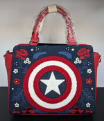 Loungefly Marvel Captain America 80th Anniversary – Floral Shield Crossbody Bag