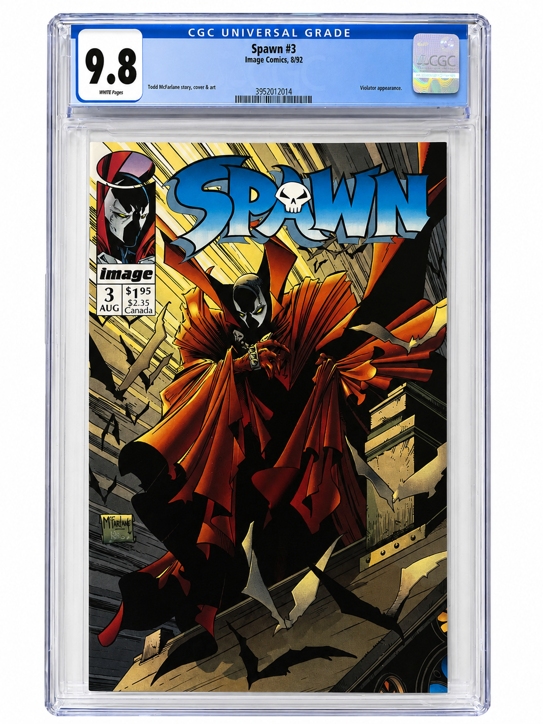 Spawn #3 CGC 9.8 cert 3952012014