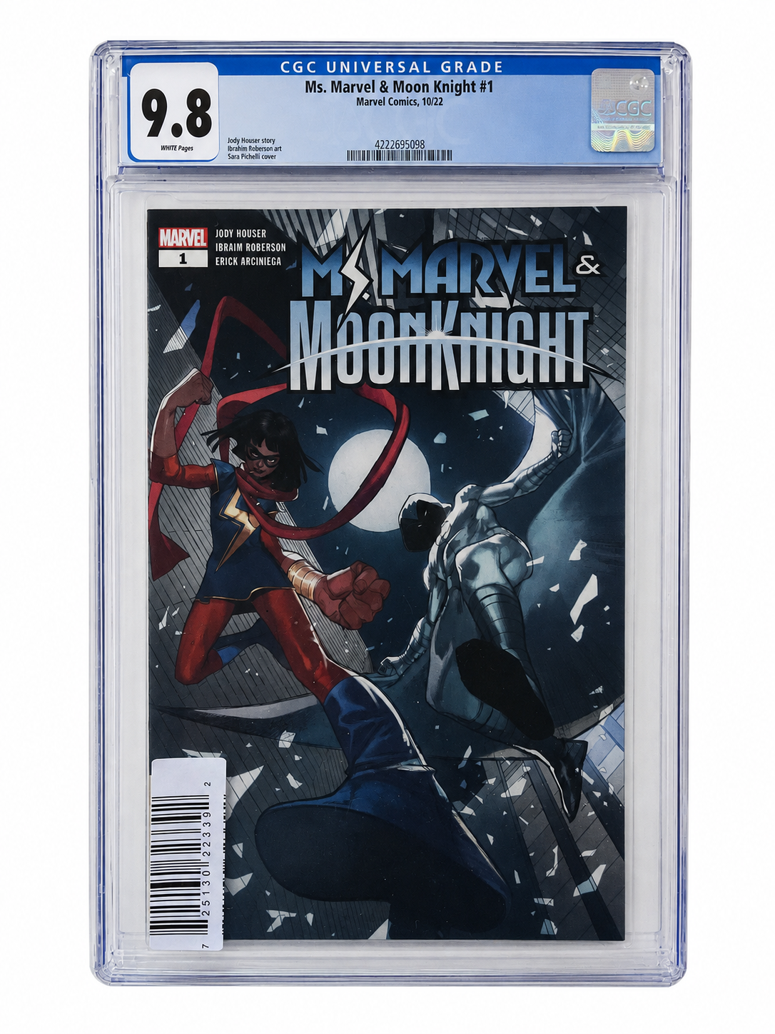 Ms. Marvel & Moon Knight #1 CGC 9.8 White Pages cert 4222695098