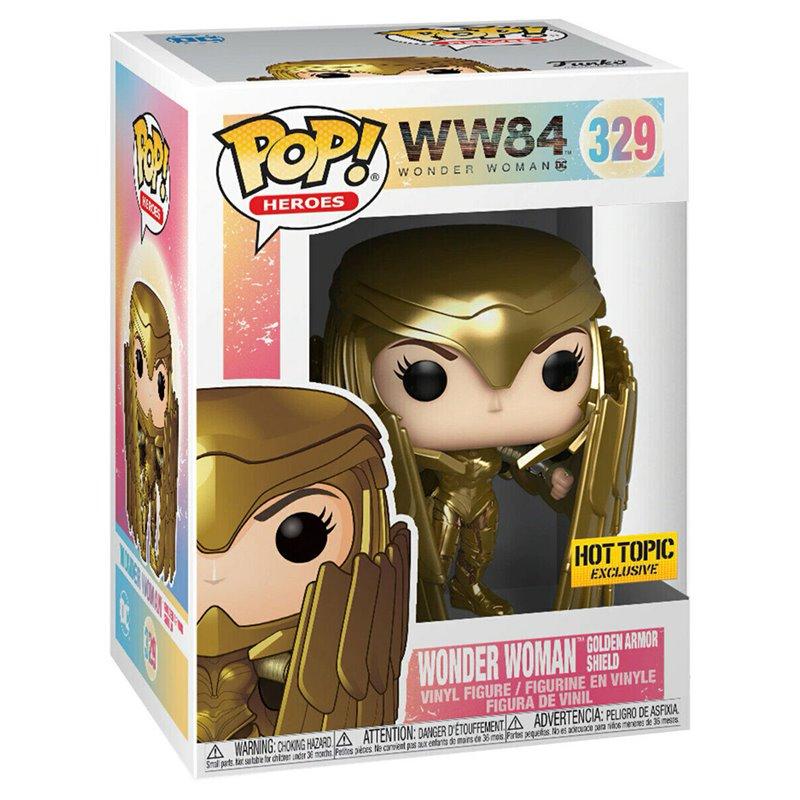 Funko Pop Wonder Woman 1984 Golden Armor Shield #329 Hot Topic Exclusive