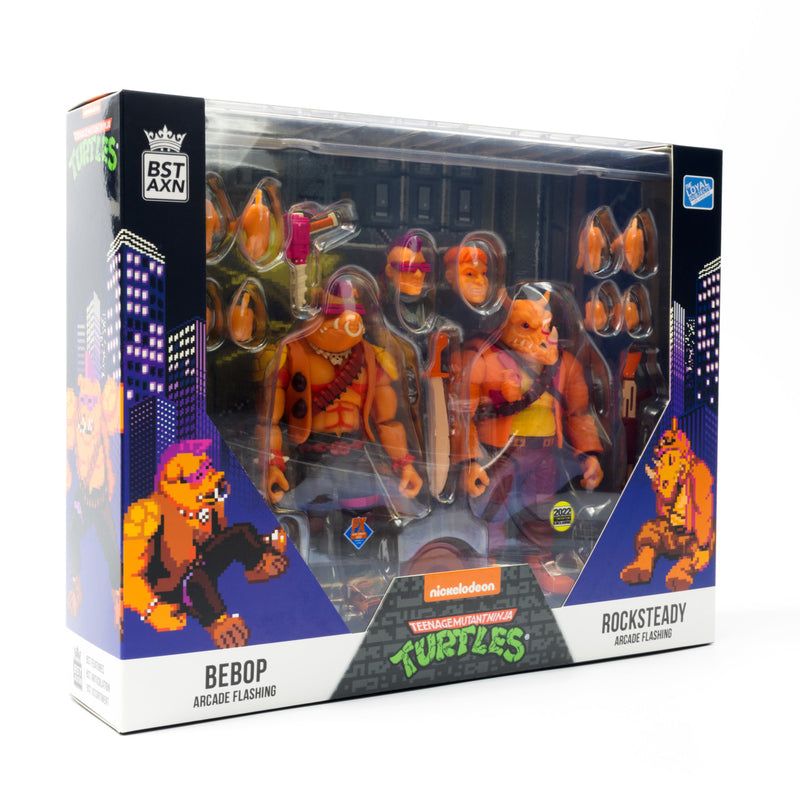 Teenage Mutant Ninja Turtles Arcade Bebop and Rocksteady Action Figure 2-Pack San Diego Comic-Con 2022 PX