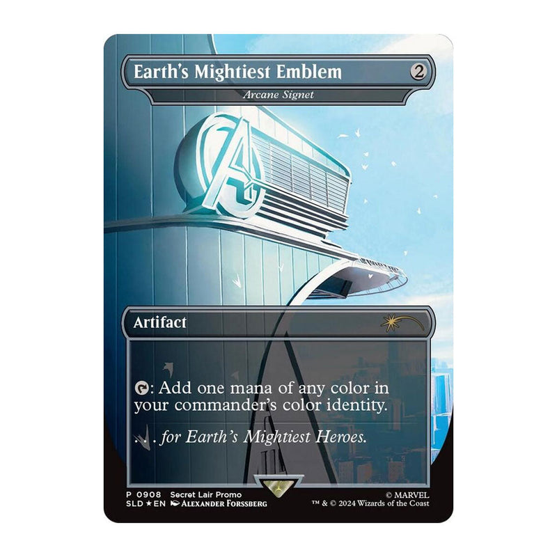 Secret Lair Earth's Mightiest Emblem Arcane Signet rainbow foil card