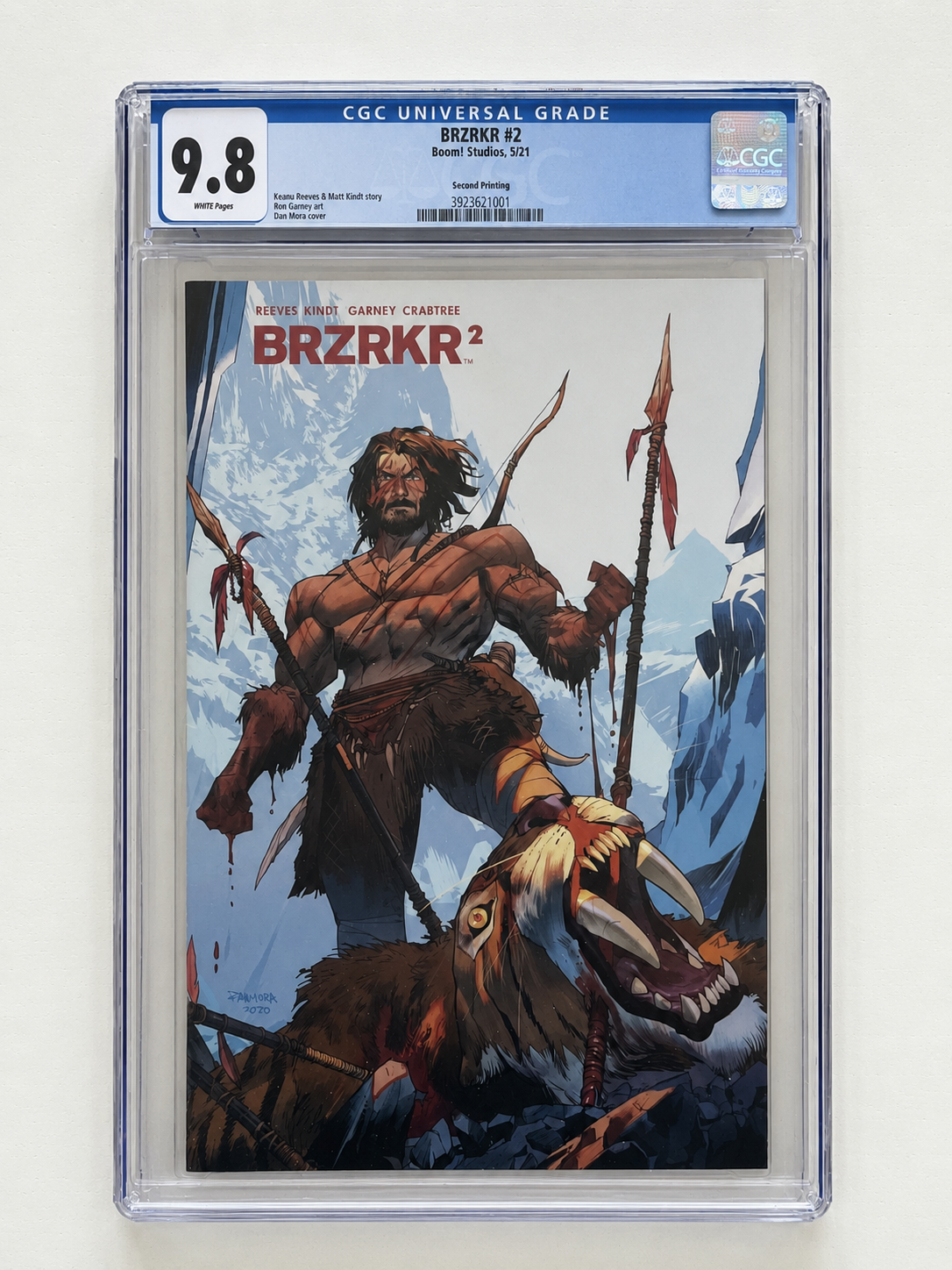 BRZRKR #2 Dan Mora Second Printing CGC 9.8 certification 3923621001 – clean presentation
