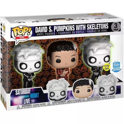 Funko Pop! Saturday Night Live: David S. Pumpkins with Skeletons 3-Pack (Glow, Funko Shop Exclusive)