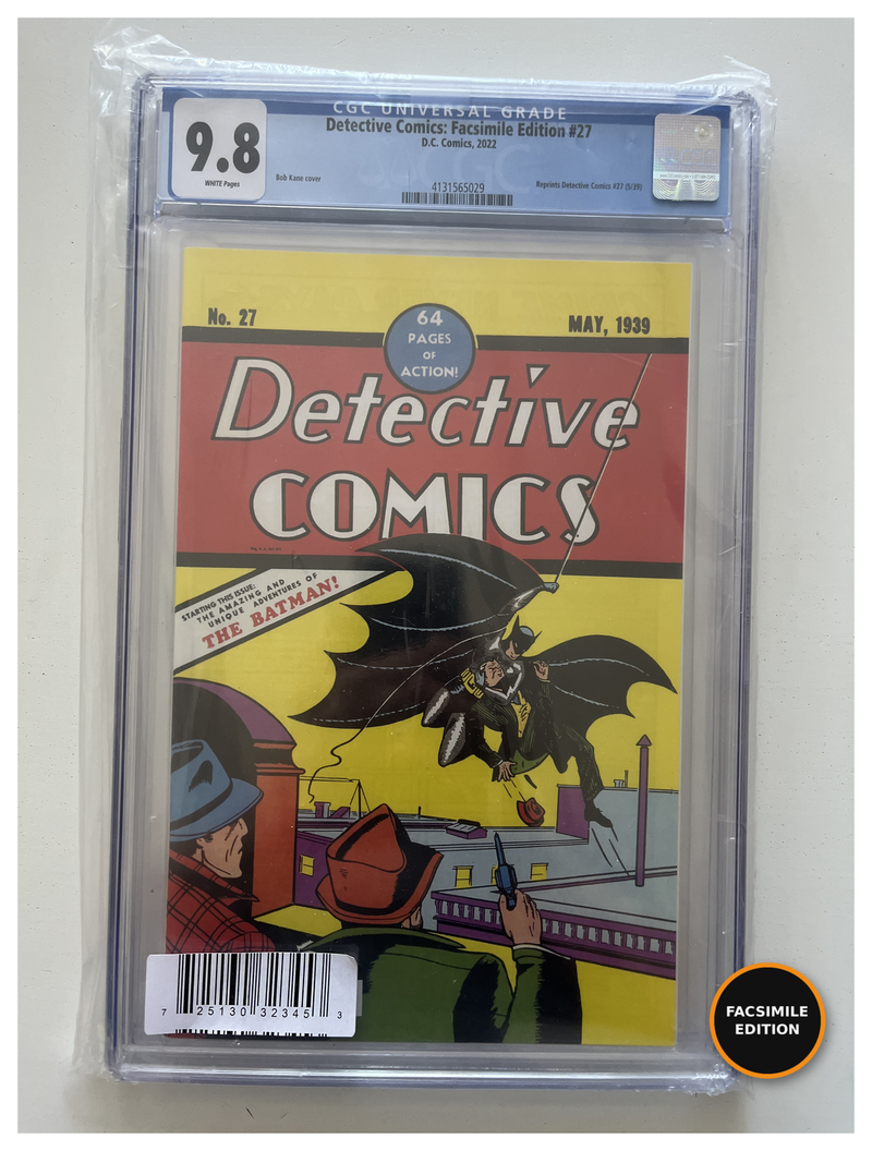 Detective Comics #27 2022 Facsimile Edition CGC 9.8, certification 4131565029