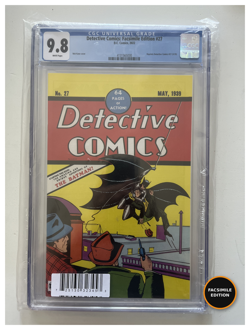 Detective Comics #27 2022 Facsimile Edition CGC 9.8, certification 4131565030
