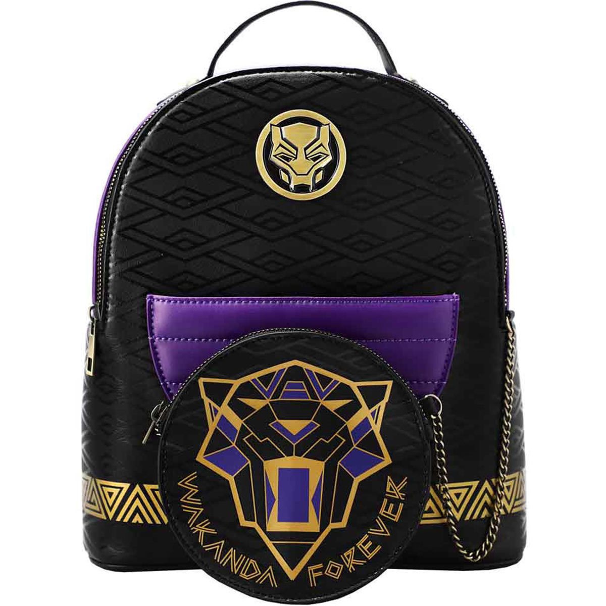 Bioworld Marvel Black Panther Wakanda Forever mini backpack and coin purse