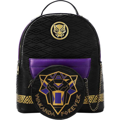 Bioworld Marvel Black Panther Wakanda Forever mini backpack and coin purse
