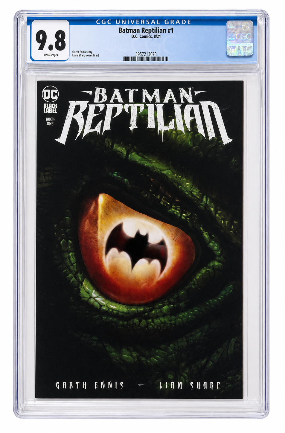 Batman Reptilian #1 CGC 9.8 White Pages, certification 3957213073 — digitally cleaned slab presentation