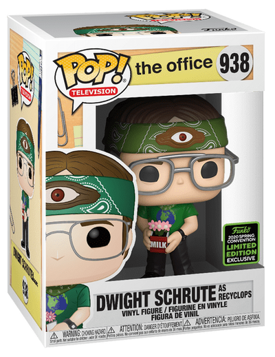Funko Pop! Television 'The Office' Dwight Schrute 938 vinyl figure in its original packaging, featuring a limited edition sticker on the box.