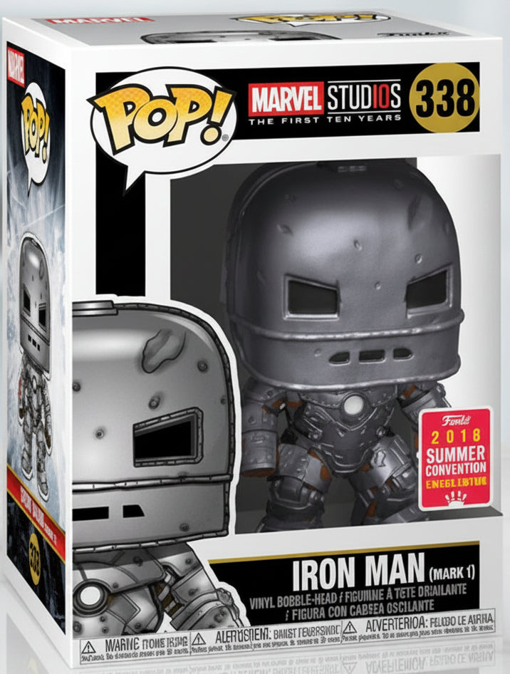 Funko Pop! Marvel Studios Iron Man Mark I #338 2018 Summer Convention Limited Edition in box