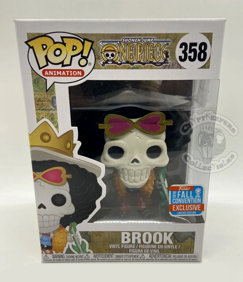 Funko Pop! Animation: One Piece – Brook #358 – 2018 Fall Convention Exclusive in box
