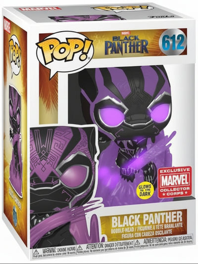 Funko Pop! Marvel Black Panther Glow #612 boxed figure