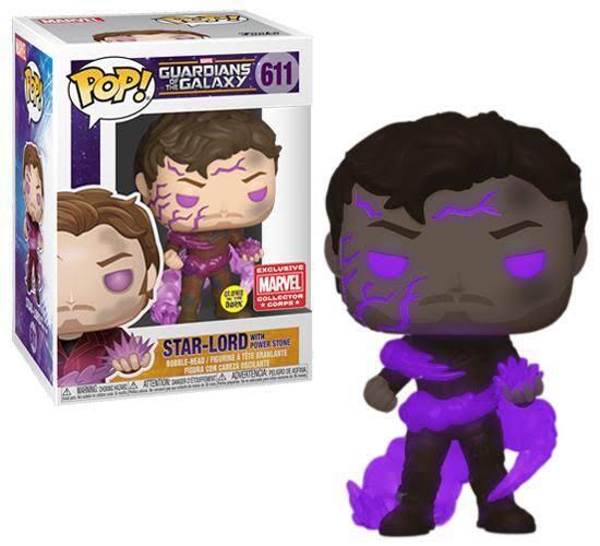 Funko Pop! Marvel Star-Lord with Power Stone Glow #611 boxed figure