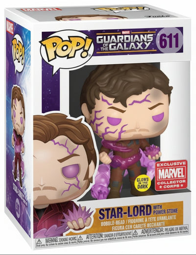 Funko Pop! Marvel Star-Lord with Power Stone Glow #611 boxed figure