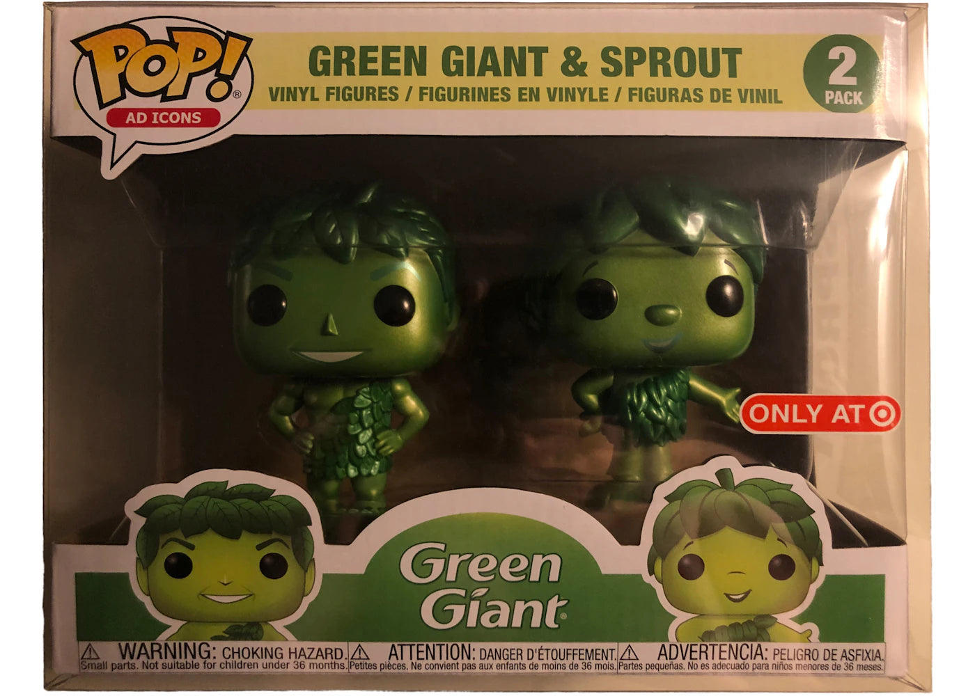Funko Pop! Ad Icons Green Giant and Sprout metallic 2-pack in box