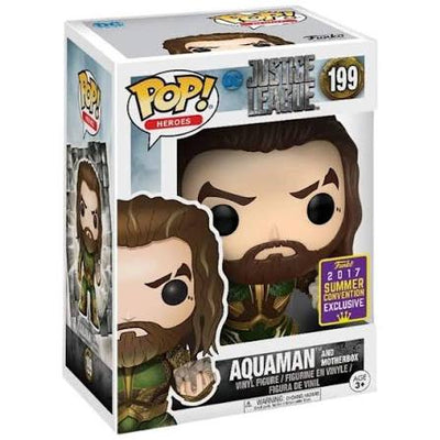 Funko Pop! Heroes Justice League Aquaman with Mother Box #199 2017 Summer Convention Walmart shared exclusive in box