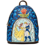 Loungefly Beauty and the Beast Stained-Glass Window Mini Backpack — front view