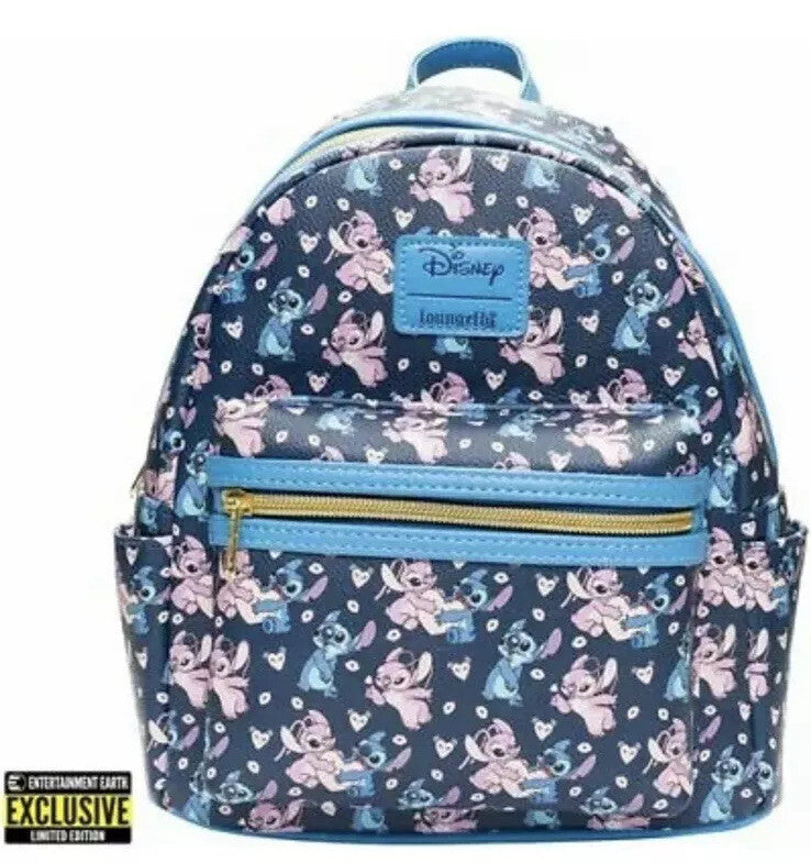 Loungefly Disney Stitch and Angel Hearts Mini Backpack Entertainment Earth Exclusive