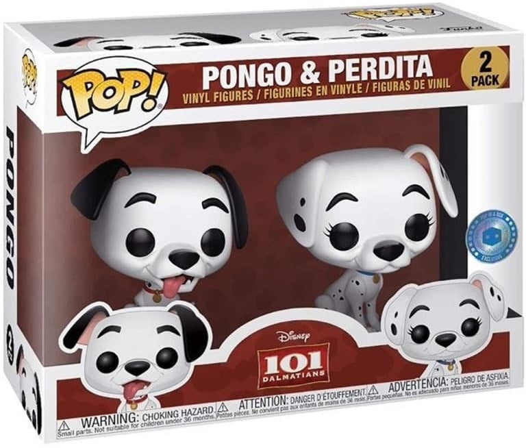 Funko Pop! Disney 101 Dalmatians Pongo & Perdita 2-pack vinyl figures in their original window box packaging.