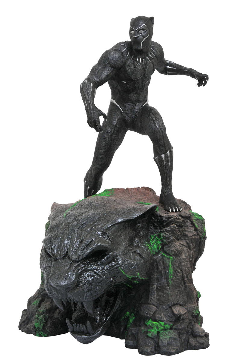 Diamond Select Marvel Milestones Black Panther movie resin statue on panther head base