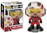 Funko Pop! Star Wars Nien Nunb #88 helmet figure shown beside GameStop exclusive box