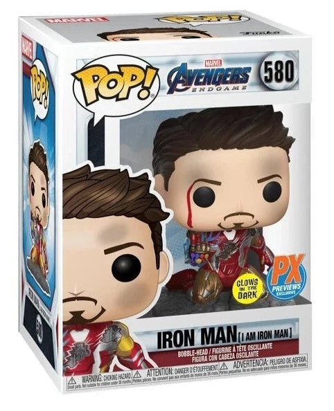 Funko Pop! Deluxe Marvel: Avengers Endgame - I Am Iron Man #580 (Glow PX Previews Exclusive)