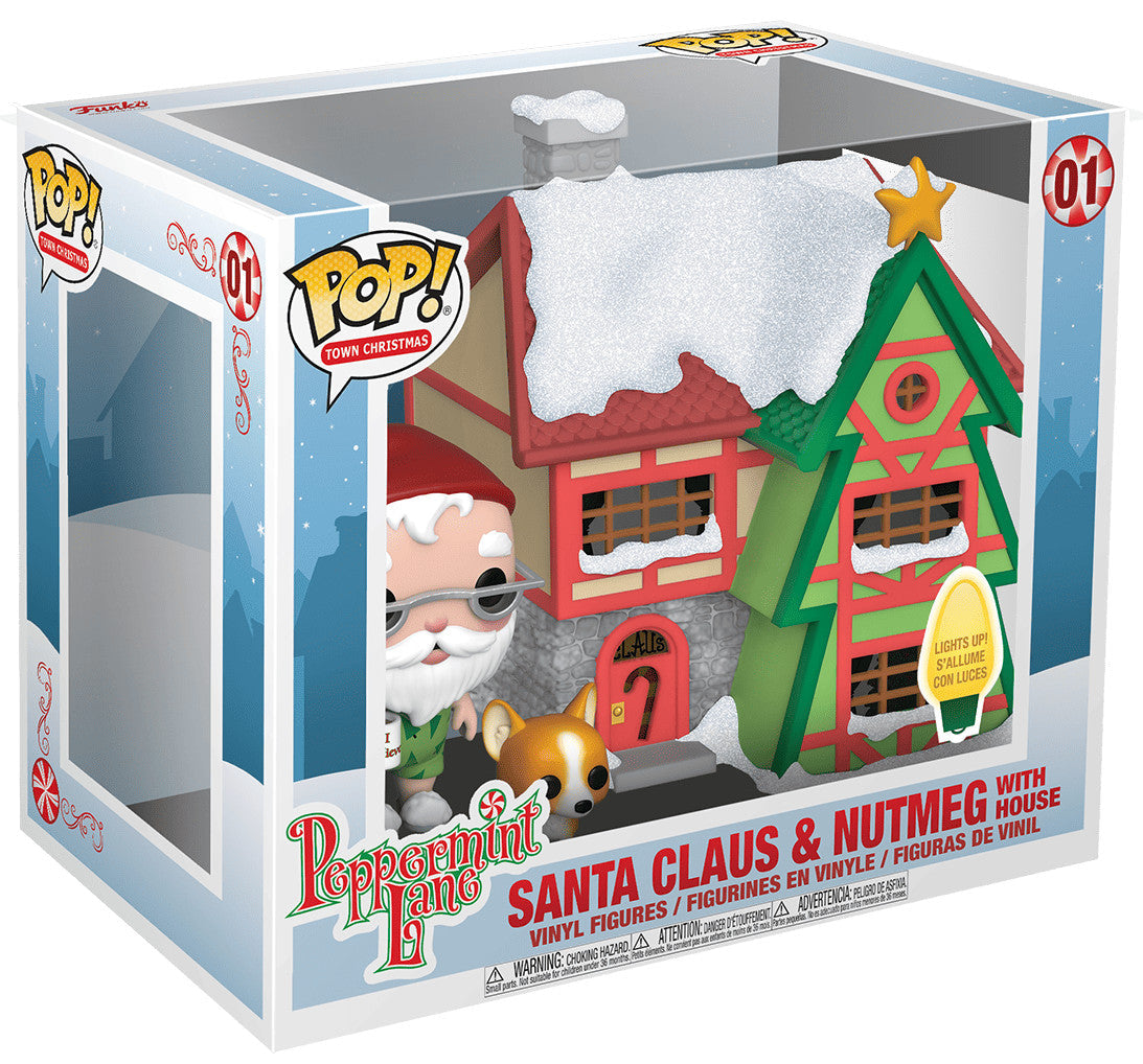 Funko Pop! Town: Peppermint Lane – Santa Claus & Nutmeg with House #01