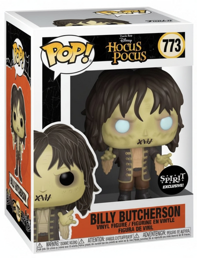 Funko Pop! vinyl figure of Billy Butcherson from Hocus Pocus with packaging in the background.