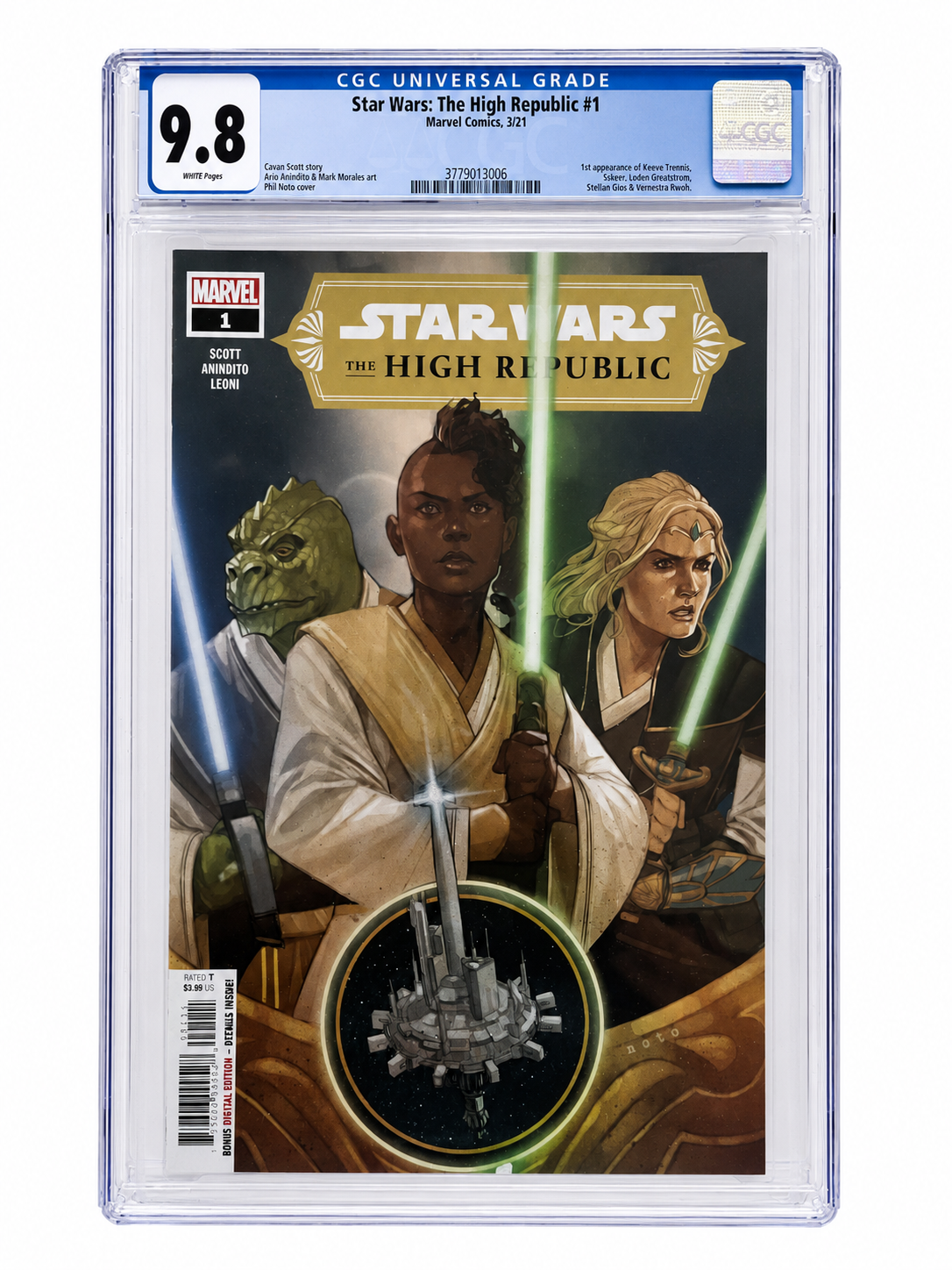 Star Wars The High Republic #1 Phil Noto cover CGC 9.8 cert 3779013006 enhanced slab photo