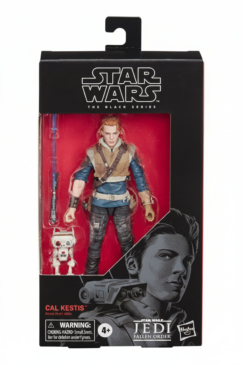 Star Wars action figure packaging with character illustration and branding.