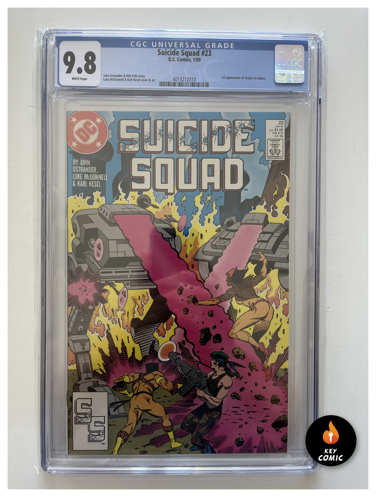 Suicide Squad #23 CGC 9.8 key comic, first Oracle cameo, certification 4014212010
