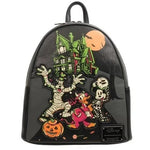 Loungefly Disney 100 Halloween Trick or Treaters Glow-in-the-Dark Mini Backpack front view