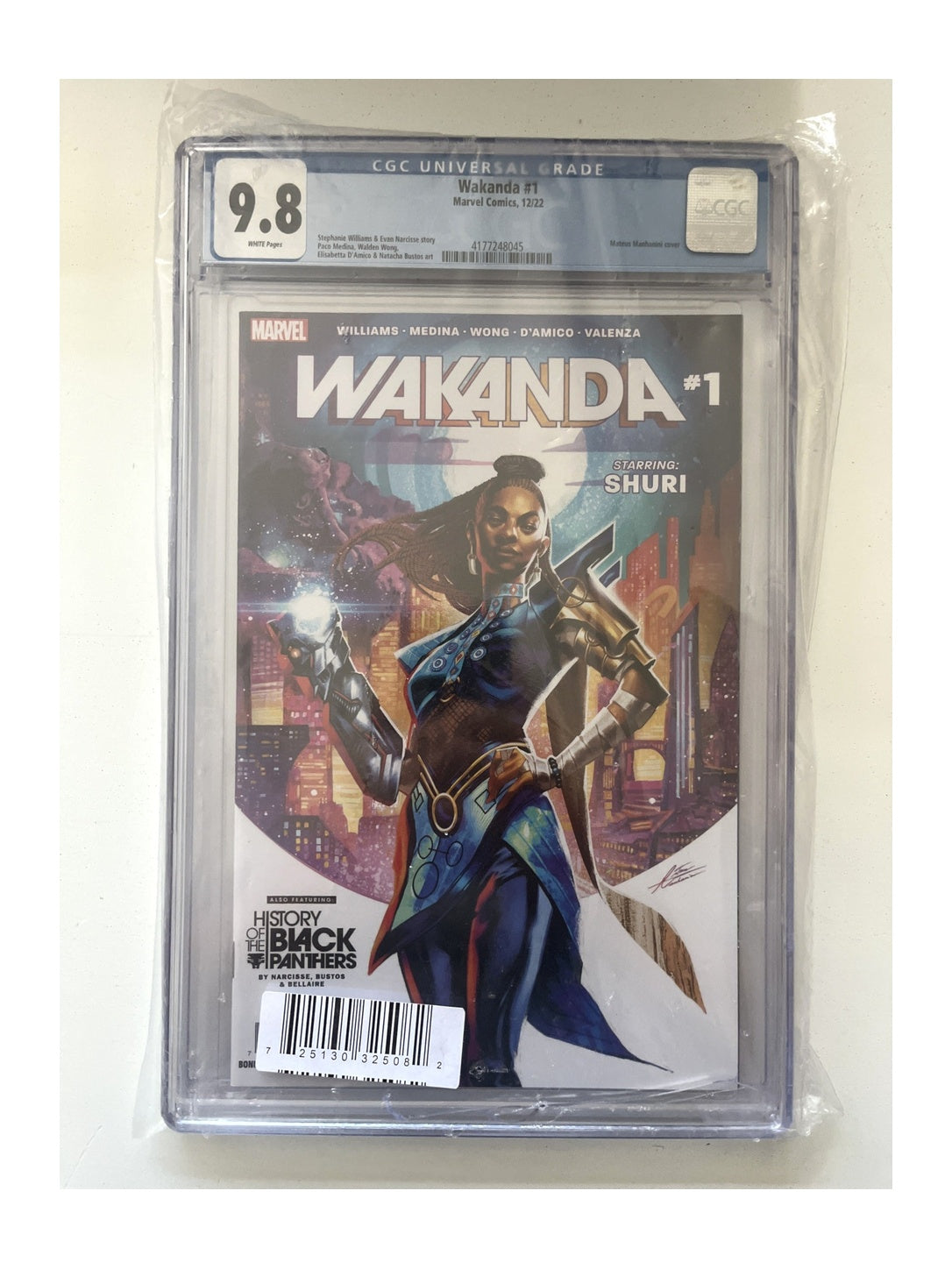 Wakanda #1 Mateus Manhanini Cover CGC 9.8, certification 4177248045