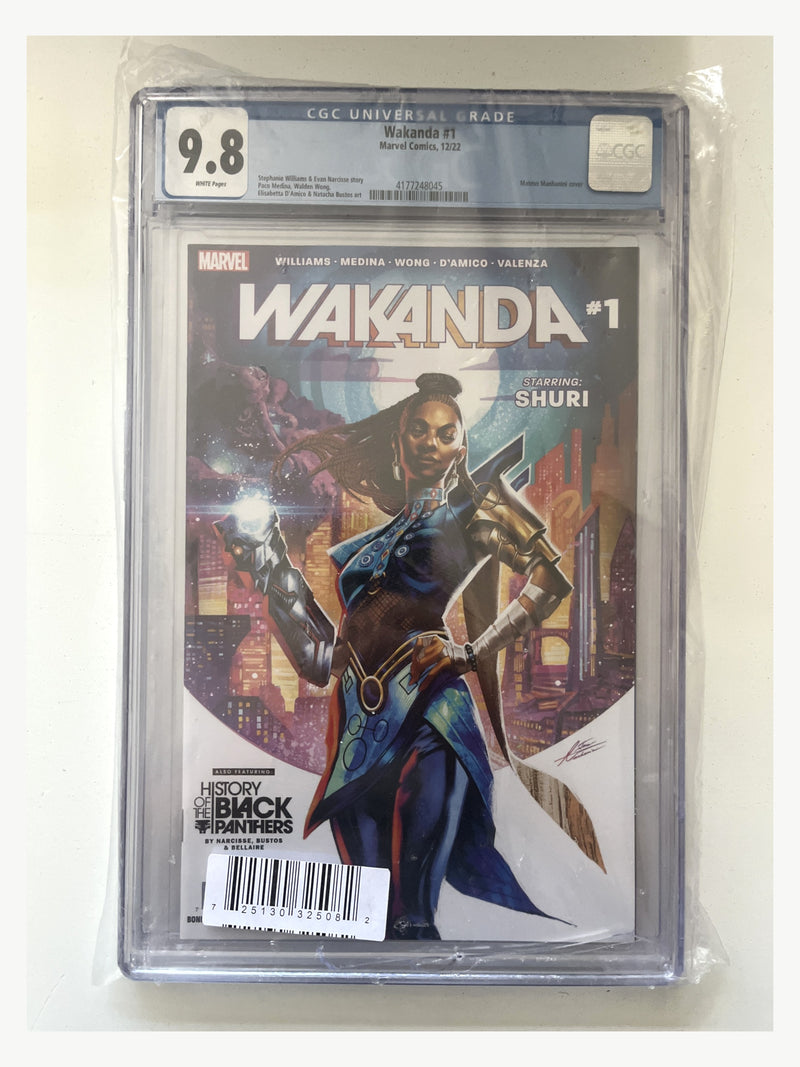 Wakanda #1 – Mateus Manhanini Cover – CGC 9.8, certificate 4177248045, enhanced presentation