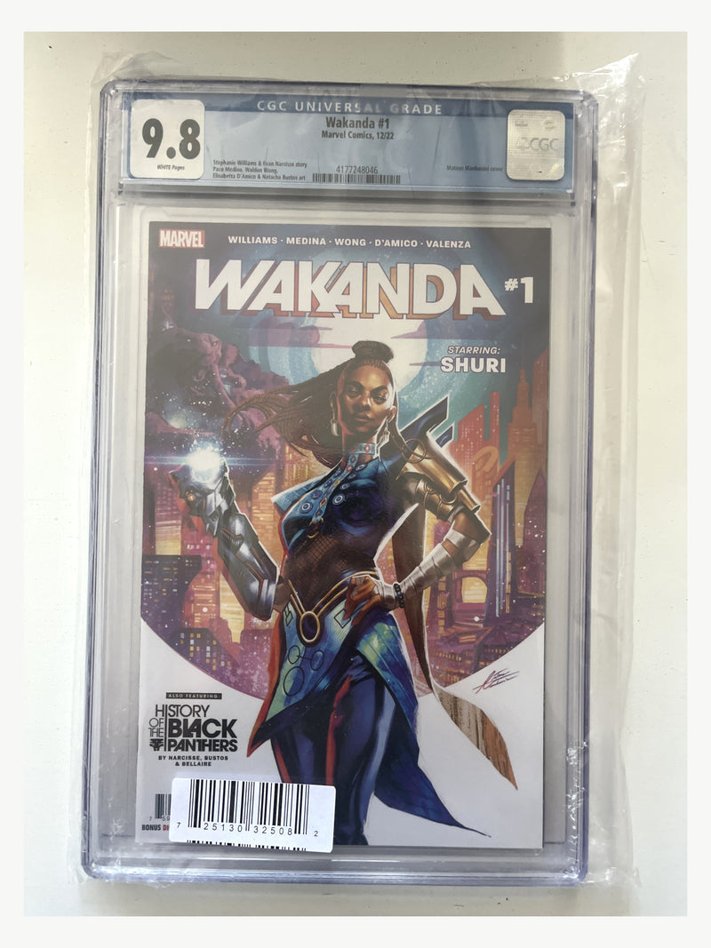 Wakanda #1 – Mateus Manhanini Cover – CGC 9.8, certificate 4177248046, enhanced presentation